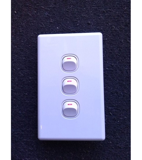 Three Gang Switch - White Cover